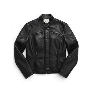 Maralyn & Me Faux Leather Moto Jacket Womens L Biker Goth Edgy Cyberpunk Rocker